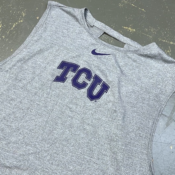 Nike TCU Texas Christian University Keyhole Tank Top Training AR7493-063 Grey - Picture 3 of 8